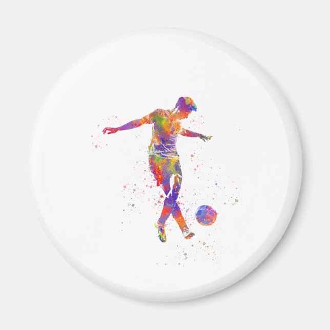 Íman Football player in watercolor (Frente)