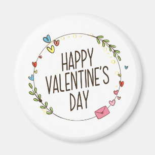 Íman Fora de Feliz dia de os namorados simples  Magnet