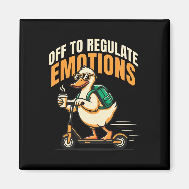 Íman Fora Para Regular Emoções Patinete Ganso Divertido (Frente)