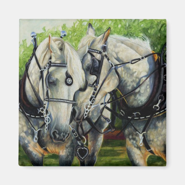 Íman Força Silenciosa - Equipe de Cavalos Percheron (Frente)