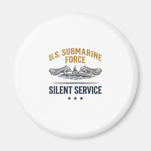 Íman Força Submarina Vintage Serviço Silencioso Vetor D