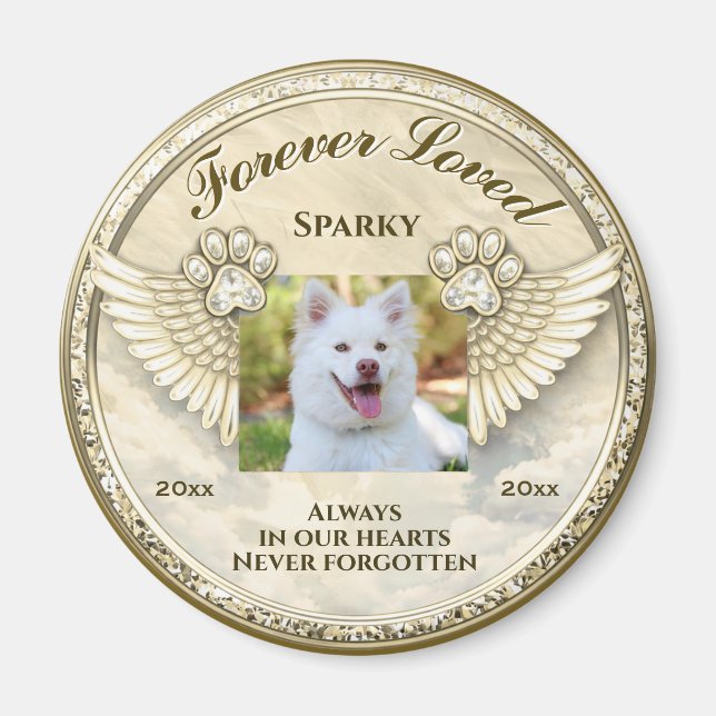 Íman Forever Loved Paw Wings Design (Frente)