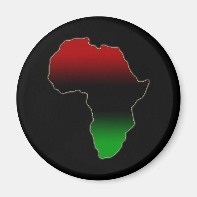Íman Forma África Vermelha, Negra e Verde (Frente)