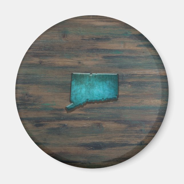 Íman Forma Rustic Teal Connecticut (Frente)