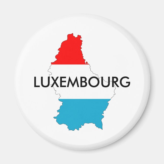 Íman forma silhueta do mapa de bandeira do luxemburgo (Frente)