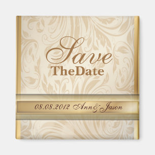 Íman Formal champanhe dourado Damask Casamento