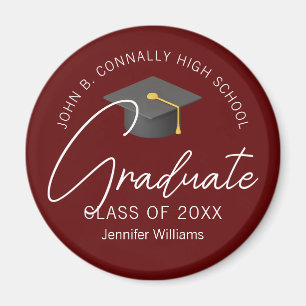 Íman Formando Modern Burgundy - Graduação Personalizada