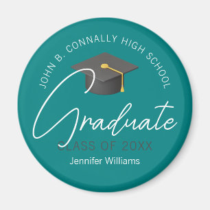 Íman Formando Teal Moderno - Graduação Personalizada 20