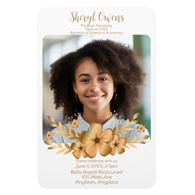 Íman Formandos do Segundo grau ouro (Vertical)