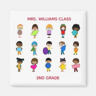 Íman Formas Coloridas Crianças Multiculturais