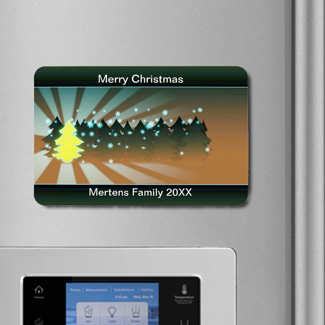 Íman Formas de Árvores de Natal de Verde Amarelo Flexív (Christmas Trees Shades of Yellow Green Flexible Magnet)