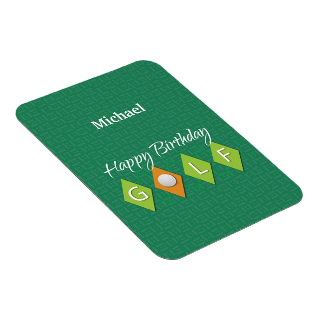 Íman Formas de Diamante Verde de Aniversário de Golfe (Lado Direito)