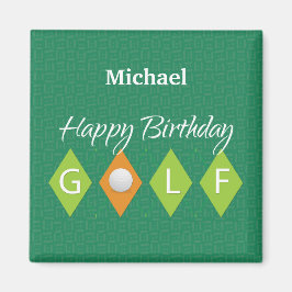 Íman Formas de Diamante Verde de Aniversário de Golfe
