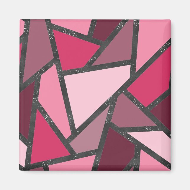 Íman Formas de vidro cor-de-rosa (Frente)