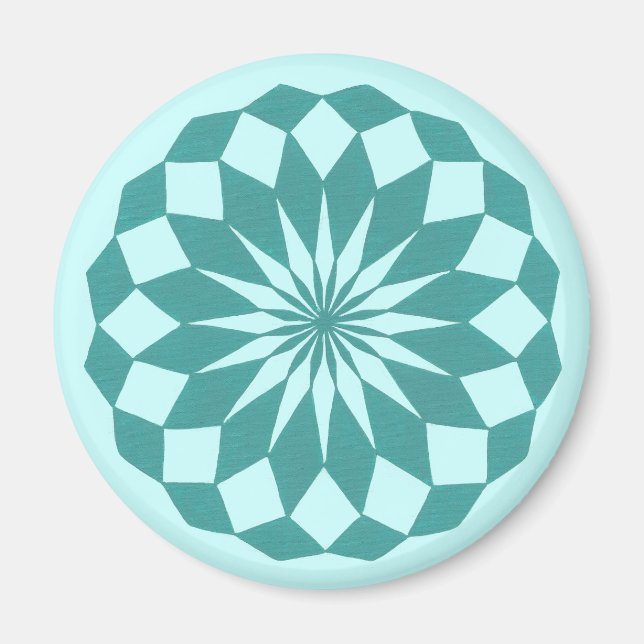 Íman Formas Diamantes em Turquesa Teal, Imagens de Mand (Frente)