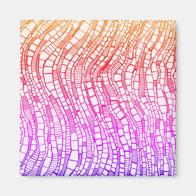Íman Formas Geométricas Abstratas em Caneta e Tinta (Frente)