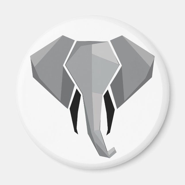 Íman Formas Simples Geométrica Cabeça de Elefante (Frente)