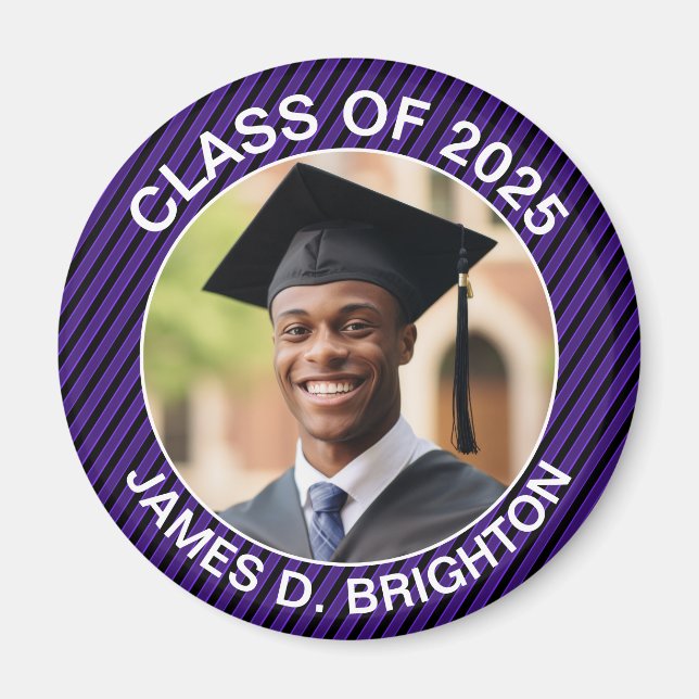 Íman Formatação de futebol em roxo e preto (Frente)