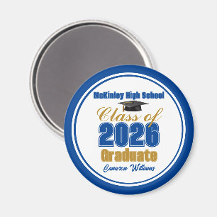 Íman Formatura Royal Blue Gold Turma de 2026