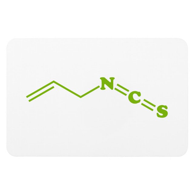 Íman Fórmula Molecular Wasabi Allyl Isotiocianato (Horizontal)