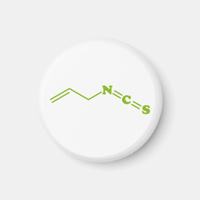 Íman Fórmula Molecular Wasabi Allyl Isotiocianato (Frente)