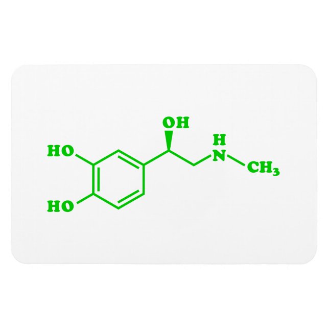 Íman Fórmula Química Molecular Adrenalina (Horizontal)