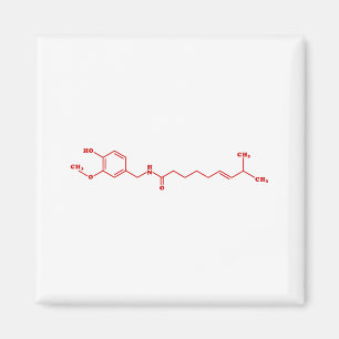 Íman Fórmula Química Molecular de Capsaicina Chili