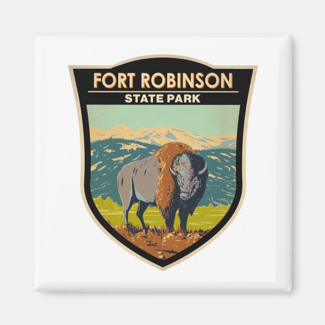 Íman Fort Robinson State Park Crachá de Nebraska (Frente)
