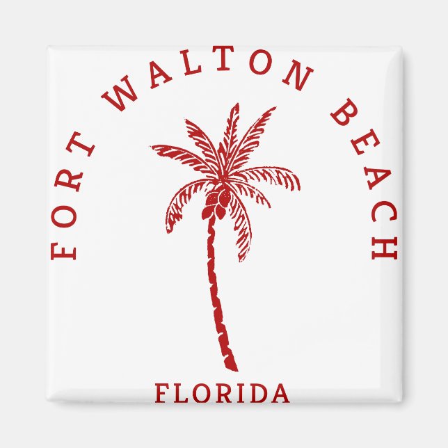 Íman Fort Walton Beach Palm Tree (Frente)