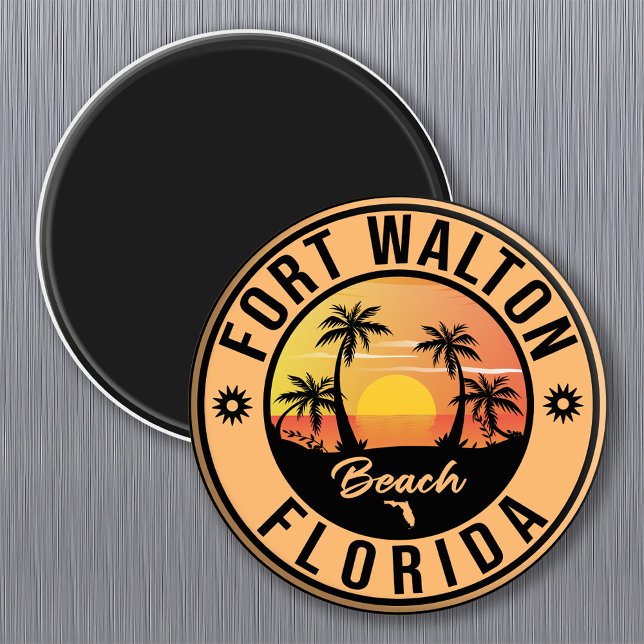 Íman Fort Walton Florida Souvenir Beach Viagens vintage (Criador carregado)