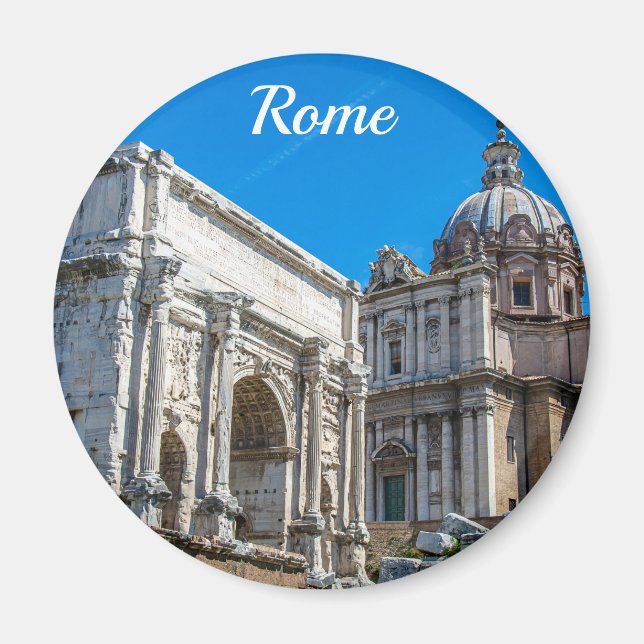 Íman Fórum Romano arruina em Roma, Itália Magnet (Frente)