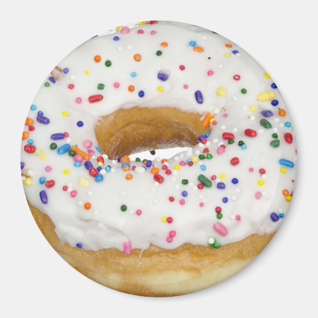 Íman Fosco brilhante borrifa Rosquinha Comida  Magnet (Frente)