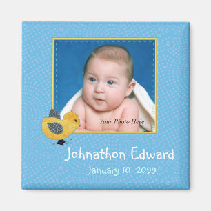 Íman Foto: Anúncio de nascimento Pintinho de Bebê Cute