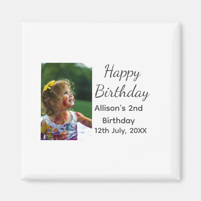 Íman Foto: Apelido clássico moderno data feliz aniversá (Frente)