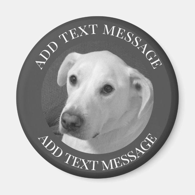 Íman Foto branca e negra de um lindo cão com alma (Frente)