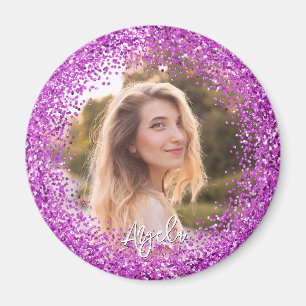Íman Foto Brilho Roxo Falso