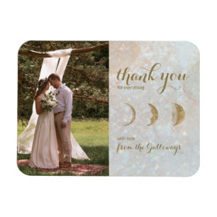 Íman Foto Celestial Zodiac Casamento Azul Lua Obrigado