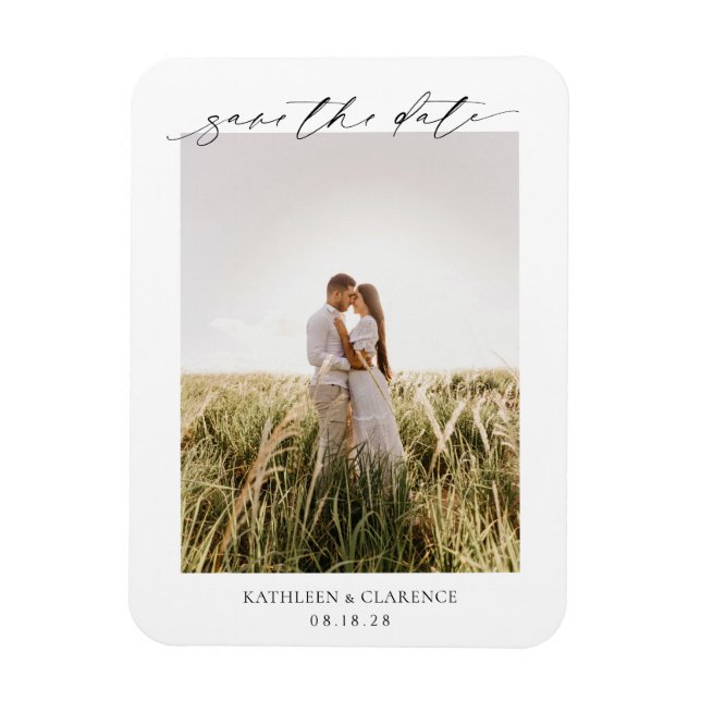 Íman Foto Clássica Casamento Elegante Salve a Data (Vertical)