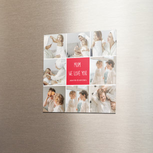 Íman Foto Collage Mãe Vermelho Nós Amo Você Melhor P