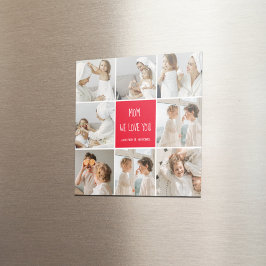 Íman Foto Collage Mãe Vermelho Nós Amo Você Melhor Pres