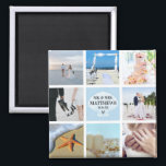 Íman Foto Collage Magnet Wedding Favor Seashell<br><div class="desc">Encontre produtos coordenadores em nossa Coleção de Azul de Praia da praia ao largo!</div>