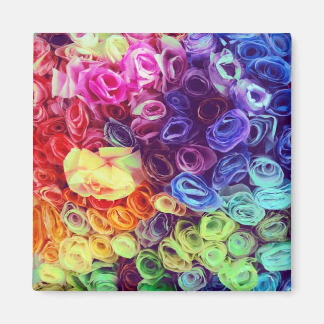 Íman Foto Colorida de Flores de Papel (Frente)