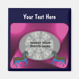 Íman Foto colorida do design dos cavalos do carrossel