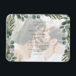 Íman Foto: Convite para Casamento Eucalyptus<br><div class="desc">Injeção flexível de casamento. Eucalipto. Aquarela.</div>