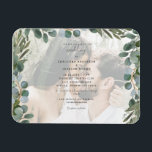 Íman Foto: Convite para Casamento Eucalyptus<br><div class="desc">Injeção flexível de casamento. Eucalipto. Aquarela.</div>