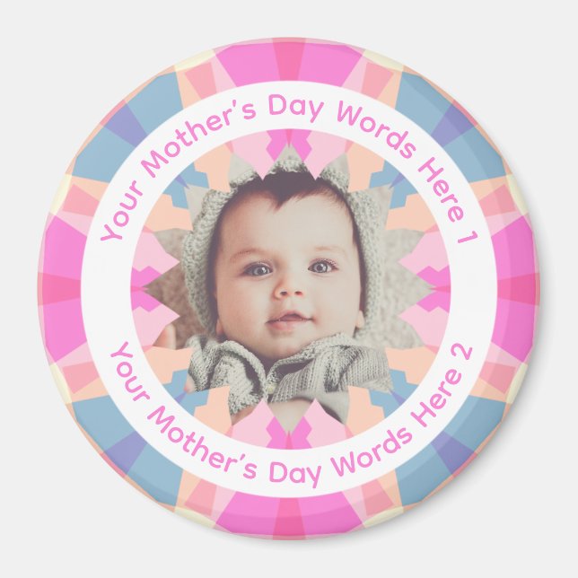 Íman Foto Cor-de-Rosa Personalizada e Divertida do Dia  (Frente)