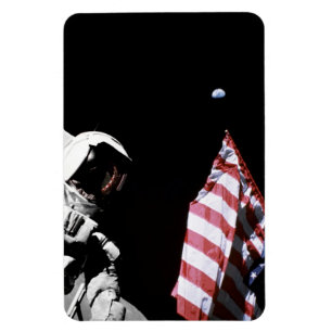 Íman Foto da Bandeira Americana do Astronauta da NASA A