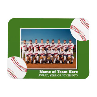 Íman Foto da equipe de beisebol com texto de Prêmio ou