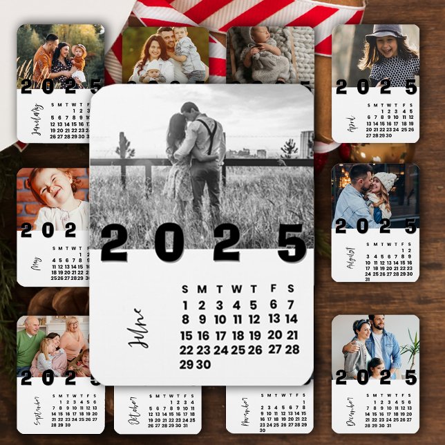 Íman Foto da Família Calendário de 2025 de junho (New Year 2025 June Calendar Family Photo Magnet)