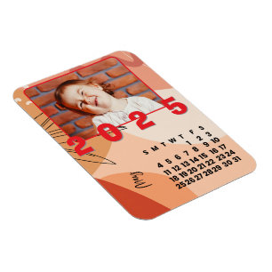 Íman Foto da família de calendário para o ano de 2025